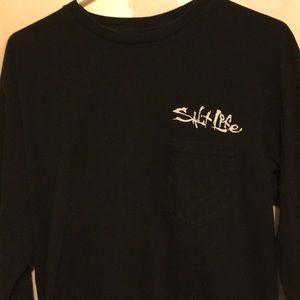 Salt life long sleeve T-shirt with pocket
